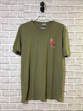 Ron Jon Olive Green Short Sleeve Surf Graphic Tee, Clearwater beach, large